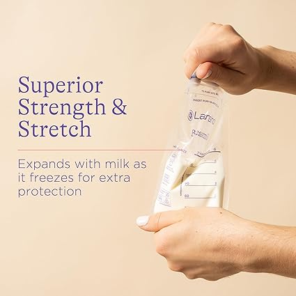 Lansinoh Breastmilk Storage Bags, 50 Count with 2 Pump Adapters, Baby Essentials, Fast Freeze & Thaw Breast Milk Bags for Baby Bottle Feeding, Superior Strength & Stretch, 6 Ounce